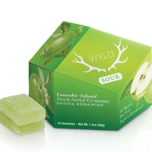 WYLD - 4 Pack Sativa Sour Apple Gummies $60